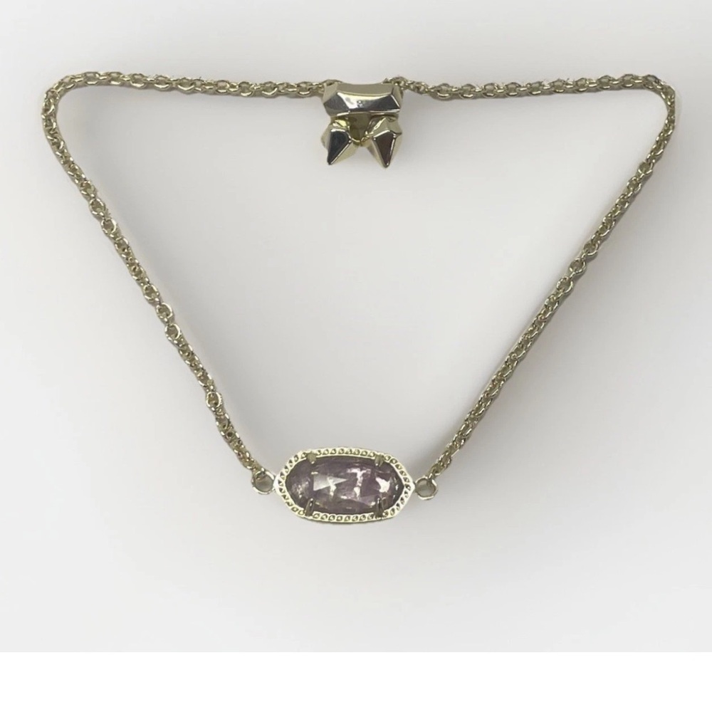 Kendra Scott Elisa Gold Tone Purple Oval Pendant Bracelet